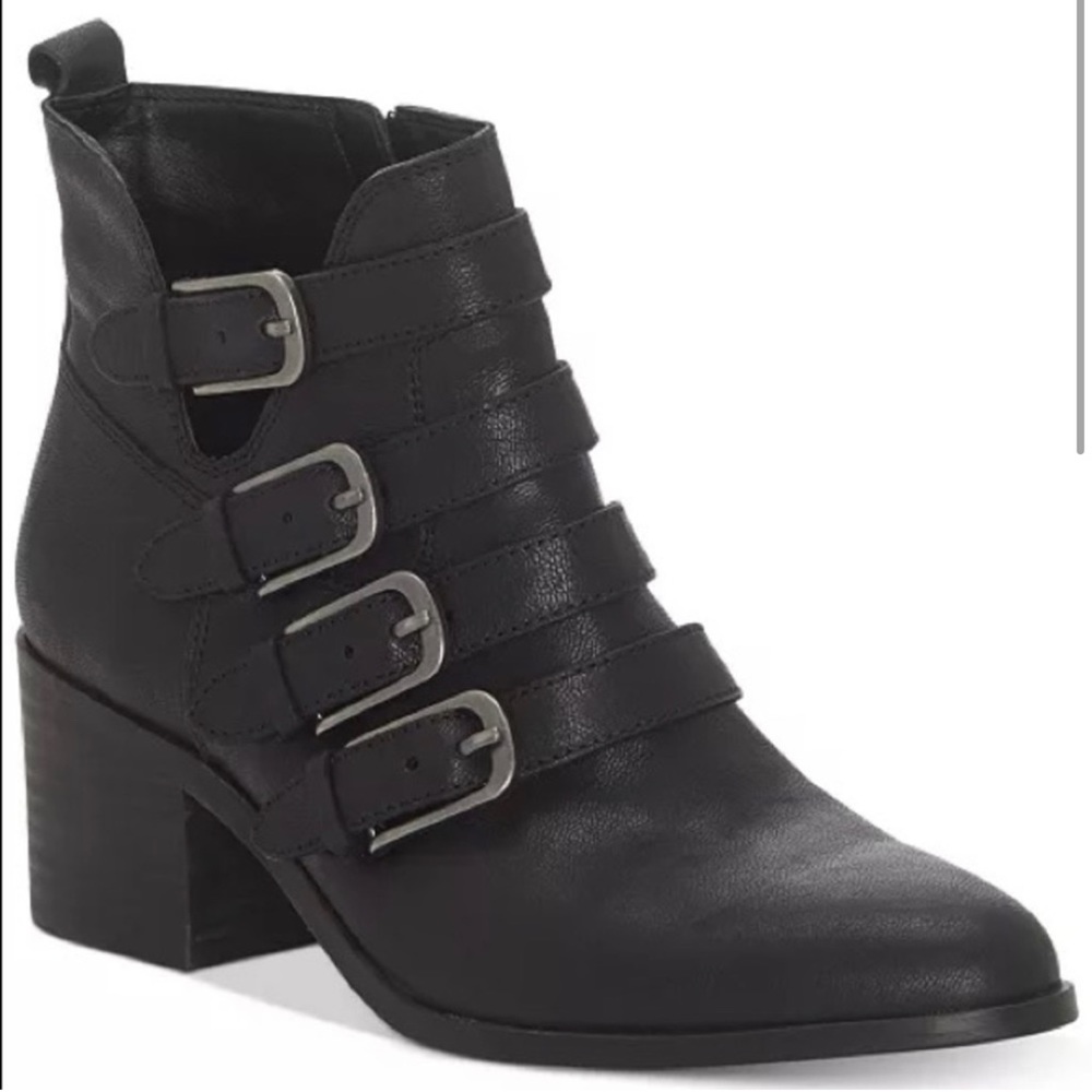 Women's Lucky Brand Loreniah Black Buckle Ankle Boots size 6